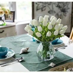 10 Splendido Bouquet Di Tulipani Artificiali In PU Con Tocco Realistico E Stelo-Wihte -Vendite VIDAXL 30556047 5
