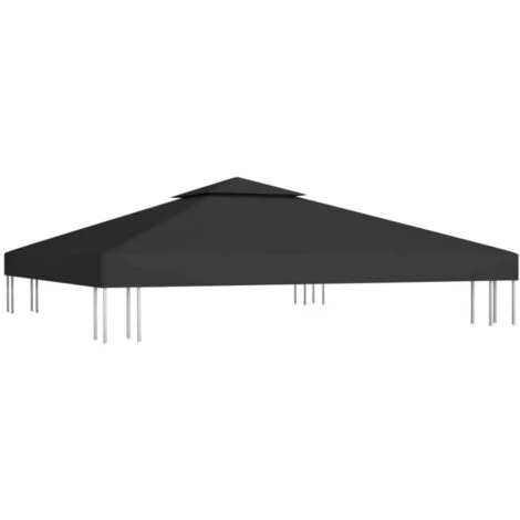 Copertura Superiore Per Gazebo A 2 Strati 310 G/m² 3x3 M Nera VidaXL 2 Copertura Superiore Per Gazebo A 2 Strati 310 G/m² 3x3 M Nera VidaXL - immagine 2