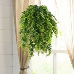 Fern Piante Artificiali Piante Pensili Piante Verdi Artificiali Piante Di Plastica Per Balcone Esterno Matrimonio In Vaso Decorazione Da Giardino 2 Pezzi -Vendite VIDAXL 31025679 3