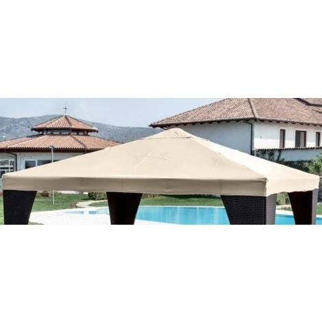 TELO PER GAZEBO 3X3 COPERTURA TOP TELO DI RICAMBIO CON BORDO ECRU BEIGE 17763/1 2 TELO PER GAZEBO 3X3 COPERTURA TOP TELO DI RICAMBIO CON BORDO ECRU BEIGE 17763/1 - immagine 2