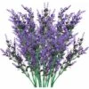 Fiori Artificiali Di Lavanda, Decorazione Di Bouquet Di Fiori Artificiali, Piante Artificiali Finte Per Decorazioni Da Giardino Per Interni Ed Esterni - 6 Pezzi / Viola