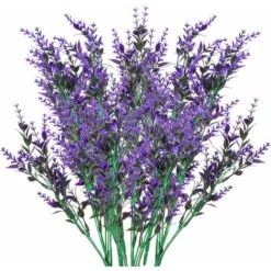 Fiori Artificiali Di Lavanda, Decorazione Di Bouquet Di Fiori Artificiali, Piante Artificiali Finte Per Decorazioni Da Giardino Per Interni Ed Esterni - 6 Pezzi / Viola