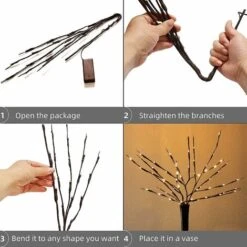 Rami Illuminati 40 Luci A LED Rami Di Salice Albero Artificiale Lampada Per La Casa Di Festa Decorazione Natalizia Decorazione Set Di 2 -Vendite VIDAXL 35579691 5