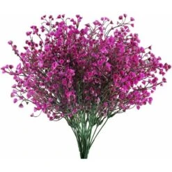 SOEKAVIA 4 Pezzi Gypsophila Artificiale 7 Rami Fiori Artificiali Arbusto Artificiale Cespuglio Fiori Finti Decorazione Viola Per La Casa E Giardino Di Nozze