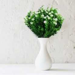SOEKAVIA Fiori Di Eucalipto Artificiale, Bouquet Di Piante Artificiali Verdi, Fiori Decorativi In ​​plastica Per Giardino/casa/matrimonio/festa, 4 Pezzi (bianco) -Vendite VIDAXL 36034389 3