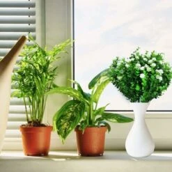 SOEKAVIA Fiori Di Eucalipto Artificiale, Bouquet Di Piante Artificiali Verdi, Fiori Decorativi In ​​plastica Per Giardino/casa/matrimonio/festa, 4 Pezzi (bianco) -Vendite VIDAXL 36034389 4