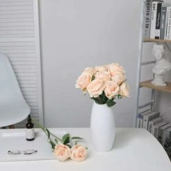 SOEKAVIA Fiori Di Rosa Di Seta Artificiale A Stelo Singolo Realistico Rosa Finta Per La Decorazione Di Composizioni Floreali Di Bouquet Da Sposa, 10 Pezzi (champagne) -Vendite VIDAXL 36034435 5