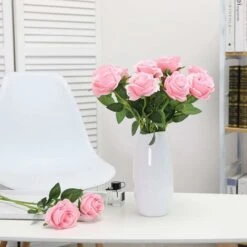 SOEKAVIA Fiori Di Rosa Di Seta Artificiale A Stelo Singolo Realistico Rosa Finta Per La Decorazione Di Composizioni Floreali Di Bouquet Da Sposa, 10 Pezzi (rosa) -Vendite VIDAXL 36034642 3