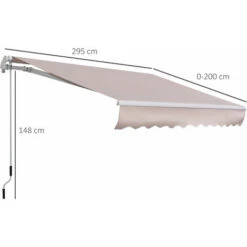 Outsunny Tenda Da Sole A Braccio Avvolgibile Manuale In Poliestere Impermeabile, Beige, 3x2m 7 Outsunny Tenda Da Sole A Braccio Avvolgibile Manuale In Poliestere Impermeabile, Beige, 3x2m -Vendite VIDAXL 3611223 3