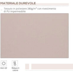 Outsunny Tenda Da Sole A Braccio Avvolgibile Manuale In Poliestere Impermeabile, Beige, 3x2m 8 Outsunny Tenda Da Sole A Braccio Avvolgibile Manuale In Poliestere Impermeabile, Beige, 3x2m -Vendite VIDAXL 3611223 4