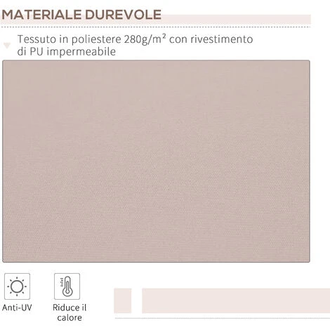 Outsunny Tenda Da Sole A Braccio Avvolgibile Manuale In Poliestere Impermeabile, Beige, 3x2m 4 Outsunny Tenda Da Sole A Braccio Avvolgibile Manuale In Poliestere Impermeabile, Beige, 3x2m - immagine 4