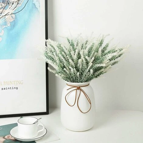 SOEKAVIA Fiori Di Lavanda Artificiali Piante Finte Con Bouquet Da Sposa In Plastica Finta Per Centrotavola Casa Cucina Giardino Arredamento Casa Colonica 10 Pezzi Bianco 4 SOEKAVIA Fiori Di Lavanda Artificiali Piante Finte Con Bouquet Da Sposa In Plastica Finta Per Centrotavola Casa Cucina Giardino Arredamento Casa Colonica 10 Pezzi Bianco - immagine 4