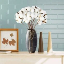 SOEKAVIA Ramo Di Cotone Tronco Naturale Fattoria Fiori Secchi Rami Di Cotone Pianta Di Cotone Fiori Secchi Artificiali (20 Pezzi) -Vendite VIDAXL 36248116 5