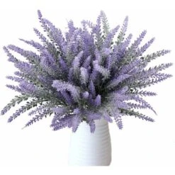 SOEKAVIA 8 Bundles Bellissimo Bouquet Viola Lavanda Piante Artificiali Decorative Fiori Artificiali Fiori Di Simulazione Reali Per Camera Da Letto Overtop Davanzale Tributi Floreali