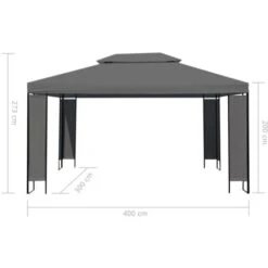 Gazebo Con Stringa Di Luci LED Antracite 3x4 M VidaXL -Vendite VIDAXL 36470783 3