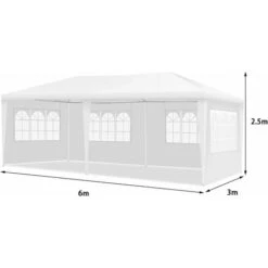 COSTWAY Gazebo Da Giardino 6 X 3 M, Tendone Per Feste Con 4 Pareti Rimovibili, Con Borsa Di Trasporto, Impermeabile Protezione UV, Per Matrimonio Eventi E Barbecue -Vendite VIDAXL 36591335 5