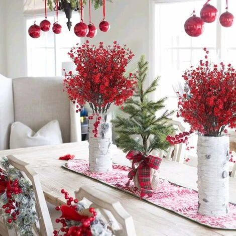 SOEKAVIA 4 Pezzi Di Fiori Artificiali Per L'alito Del Bambino Bouquet Di Piante Artificiali Decorazione Rossa Matrimonio Festa A Casa Composizione Floreale 4 SOEKAVIA 4 Pezzi Di Fiori Artificiali Per L'alito Del Bambino Bouquet Di Piante Artificiali Decorazione Rossa Matrimonio Festa A Casa Composizione Floreale - immagine 4