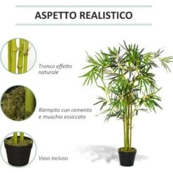 Outsunny Bambù In Vaso Artificiale, Decorazione Da Interno Ed Esterno, Altezza 120cm - Verde 9 Outsunny Bambù In Vaso Artificiale, Decorazione Da Interno Ed Esterno, Altezza 120cm - Verde -Vendite VIDAXL 39507288 5