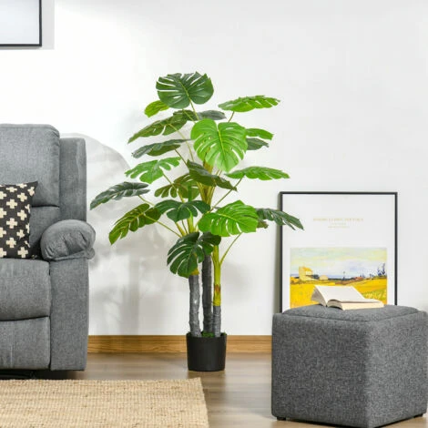 HOMCOM Monstera Pianta Artificiale Per Interno Ed Esterno, Pianta Finta Realistica Con 20 Foglie, 120cm 2 HOMCOM Monstera Pianta Artificiale Per Interno Ed Esterno, Pianta Finta Realistica Con 20 Foglie, 120cm - immagine 2