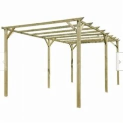 PERGOLA PERGOLATO GAZEBO IN LEGNO TETTOIA GIARDINO CON TELO COPERTURA 3x6 MT 547