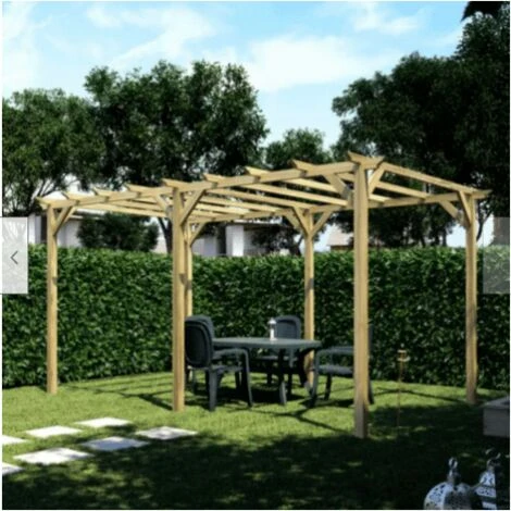 PERGOLA PERGOLATO GAZEBO IN LEGNO TETTOIA GIARDINO CON TELO COPERTURA 3x6 MT 547 2 PERGOLA PERGOLATO GAZEBO IN LEGNO TETTOIA GIARDINO CON TELO COPERTURA 3x6 MT 547 - immagine 2
