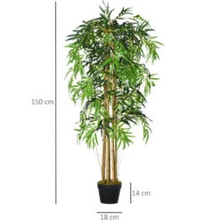 Outsunny Bambù Artificiale Con Vaso Per Interno Ed Esterno, Φ18x150cm -Vendite VIDAXL 51030267 3