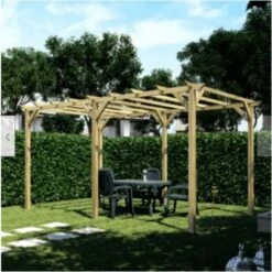 PERGOLA PERGOLATO STRUTTURA GAZEBO IN LEGNO TETTOIA GIARDINO ESTERNO 3x6 MT 547 -Vendite VIDAXL 51925614 2