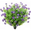 Fiori Artificiali 4 Pezzi Bouquet Di Eucalipto Piante Verdi, Fiori Di Eucalipto Finti Resistenti Ai Raggi UV Per Interni Esterni Home Office Giardino Decorazione Di Nozze (viola)