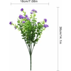 Fiori Artificiali 4 Pezzi Bouquet Di Eucalipto Piante Verdi, Fiori Di Eucalipto Finti Resistenti Ai Raggi UV Per Interni Esterni Home Office Giardino Decorazione Di Nozze (viola) -Vendite VIDAXL 52008437 4