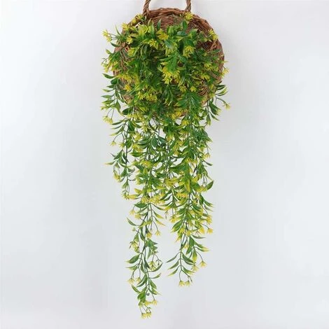 Piante Pendenti Verdi Artificiali Di 2 Pezzi Di Edera Artificiale Per Feste, Matrimoni, Cucina, Giardino, Decorazioni Per Ufficio Giallo 2 Piante Pendenti Verdi Artificiali Di 2 Pezzi Di Edera Artificiale Per Feste, Matrimoni, Cucina, Giardino, Decorazioni Per Ufficio Giallo - immagine 2
