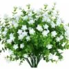 Fiori Finti Artificiali Per Esterni, Verde In Plastica Sintetica Per Interni Fioriera Da Appendere Per Esterni Home Office Matrimonio Agriturismo Decor 12 Pezzi Bianco