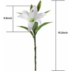 Fiori Artificiali, 5 Pezzi Real Touch Lattice Fiori Di Giglio Artificiale In Vasi Bouquet Da Sposa/Decorazioni Per La Casa/Festa/Disposizione Di Tombe (Bianco) -Vendite VIDAXL 52010684 4