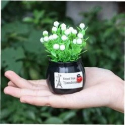 Artificiale Vaso Stabilimento Mini In Vaso Fiore Falso Grass Faux Vegetazione Fioriera Per Home Office Decorazione Della Tavola -Vendite VIDAXL 52012425 3