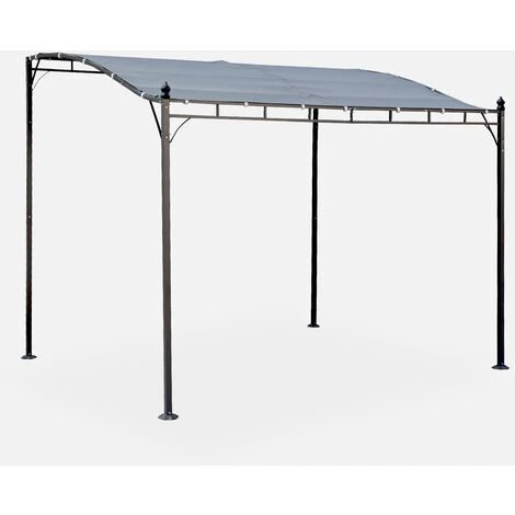 Pergola 3 X 2,5m - Brestum - Telo Grigio - Pergola A Parete 1 Pergola 3 X 2,5m - Brestum - Telo Grigio - Pergola A Parete