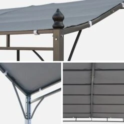 Pergola 3 X 2,5m - Brestum - Telo Grigio - Pergola A Parete 7 Pergola 3 X 2,5m - Brestum - Telo Grigio - Pergola A Parete -Vendite VIDAXL 52444864 3
