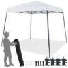 Yaheetech Gazebo Da Giardino 3x3 M Tenda A Una Spinta Con Borsa Sacchi Di Sabbia Per Patio/Veranda/Viaggio/Campeggio Bianco