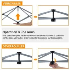 Yaheetech Gazebo Da Giardino 3x3 M Tenda A Una Spinta Con Borsa Sacchi Di Sabbia Per Patio/Veranda/Viaggio/Campeggio Bianco -Vendite VIDAXL 52871308 4