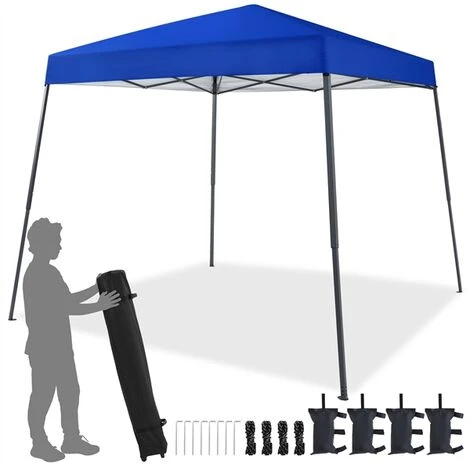 Yaheetech Gazebo Da Giardino 3x3 M Tenda A Una Spinta Con Borsa Sacchi Di Sabbia Per Patio/Veranda/Viaggio/Campeggio Blu 1 Yaheetech Gazebo Da Giardino 3x3 M Tenda A Una Spinta Con Borsa Sacchi Di Sabbia Per Patio/Veranda/Viaggio/Campeggio Blu