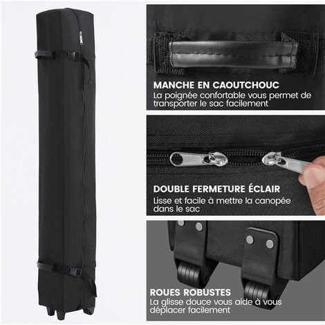 Yaheetech Gazebo Da Giardino 3x3 M Tenda A Una Spinta Con Borsa Sacchi Di Sabbia Per Patio/Veranda/Viaggio/Campeggio Blu 4 Yaheetech Gazebo Da Giardino 3x3 M Tenda A Una Spinta Con Borsa Sacchi Di Sabbia Per Patio/Veranda/Viaggio/Campeggio Blu - immagine 4