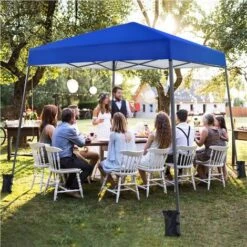 Yaheetech Gazebo Da Giardino 3x3 M Tenda A Una Spinta Con Borsa Sacchi Di Sabbia Per Patio/Veranda/Viaggio/Campeggio Blu 9 Yaheetech Gazebo Da Giardino 3x3 M Tenda A Una Spinta Con Borsa Sacchi Di Sabbia Per Patio/Veranda/Viaggio/Campeggio Blu -Vendite VIDAXL 52871309 5