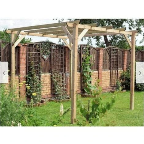PERGOLA PERGOLATO GAZEBO IN LEGNO TETTOIA DA GIARDINO COPERTURA 3x3 MT 516 ST 2 PERGOLA PERGOLATO GAZEBO IN LEGNO TETTOIA DA GIARDINO COPERTURA 3x3 MT 516 ST - immagine 2