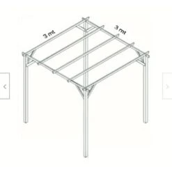 PERGOLA PERGOLATO GAZEBO IN LEGNO TETTOIA DA GIARDINO COPERTURA 3x3 MT 516 ST 7 PERGOLA PERGOLATO GAZEBO IN LEGNO TETTOIA DA GIARDINO COPERTURA 3x3 MT 516 ST -Vendite VIDAXL 52881313 4
