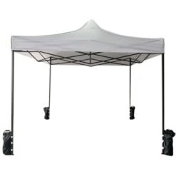 Rebecca Mobili Gazebo Richiudibile Bianco 4 Pesi Metallo Poliestere 3x3