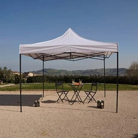 Rebecca Mobili Gazebo Richiudibile Bianco 4 Pesi Metallo Poliestere 3x3 2 Rebecca Mobili Gazebo Richiudibile Bianco 4 Pesi Metallo Poliestere 3x3 - immagine 2