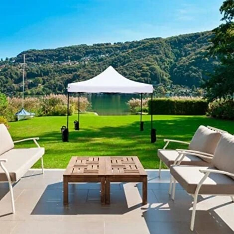 Rebecca Mobili Gazebo Richiudibile Bianco 4 Pesi Metallo Poliestere 3x3 3 Rebecca Mobili Gazebo Richiudibile Bianco 4 Pesi Metallo Poliestere 3x3 - immagine 3