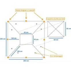 Telo Telone Di Ricambio Per Copertura Gazebo 300x300 Cm 180 Gr/mq Colore Beige Con Airvent Antivento -Vendite VIDAXL 53464133 4
