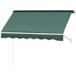 Outsunny Tenda Da Sole A Caduta Con Rullo Avvolgibile E Angolazione Regolabile 0-120°, 180×70cm, Verde