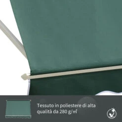 Outsunny Tenda Da Sole A Caduta Con Rullo Avvolgibile E Angolazione Regolabile 0-120°, 180×70cm, Verde -Vendite VIDAXL 53540486 4