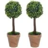 Piante Di Bosso Artificiale 2 Pz A Sfera Con Vaso Verde 33 Cm VidaXL