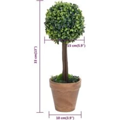 Piante Di Bosso Artificiale 2 Pz A Sfera Con Vaso Verde 33 Cm VidaXL -Vendite VIDAXL 54686655 3